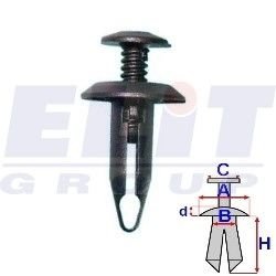 Дюбель подКрилков (к-т:10 шт) размер:A= 15,8mm/B= 6,3mm/C= 10mm/d= 2,2mm/H= 18mm ELIT R 58211Z (фото 1)