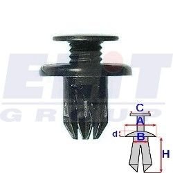 Дюбель бампера (к-т:10 шт) размер:A = 20mm/B = 9,9mm/C = 13,8mm/d = 2,3mm/H = 15,5mm ELIT R 60002