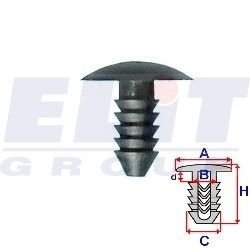 Кліпса салона (к-т:10 шт) размер:A = 17,3mm/B = 5,5mm/C = 7mm/d = 3,5mm/H = 17,9mm ELIT R A12271C