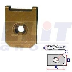 Монтажна пластина салона (к-т:10 шт) размер:A = 20,3mm/B = 15,2mm/C = 6mm/d = 4,7mm ELIT R A14208 (фото 1)