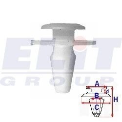 Кліпса внеш.накладок на поріг/молдінг (к-т:10 шт)размер:A= 11,8mm/B= 5,3mm/C= 17,7mm/d= 3,1mm/H= 17, ELIT R A15814