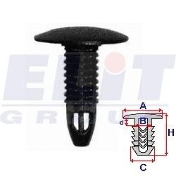 Кліпса обивки дв. (к-т:10 шт) размер:A = 18mm/B = 6,5mm/C = 6,7mm/H = 22,7mm ELIT R A175047C