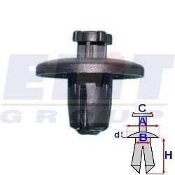 Дюбель подКрилков (к-т:10 шт) размер:A= 19,7mm/B= 8mm/C= 7,8mm/d= 3,5mm/H= 11,7mm ELIT R A20001