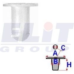 Втулка обивки дв. (к-т:10 шт) размер:A = 16,5mm/B = 7,9mm/C = 6,7mm/H = 18mm ELIT R A52018