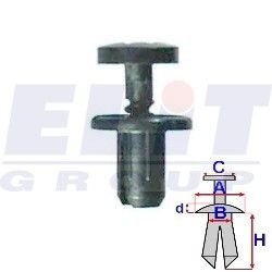 Дюбель внутр.накладок на поріг/молдінг (к-т:10 шт) размер:D = 5.8mm ELIT R A60953