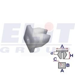 Втулка салона (к-т:10 шт) размер:A = 11,7mm/B = 11,7mm/C = 4,2mm/H = 10,7mm ELIT R B13932