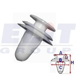 Кліпса обивки дв. (к-т:10 шт) размер:A = 13,4mm/B = 8,2mm/C = 18mm/d = 3mm/H = 20,6mm ELIT R B14269