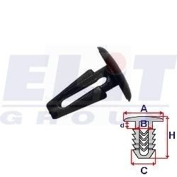 Кліпса ущільнювача (к-т:10 шт) rozm:A= 12,6mm/B= 4,7mm/C= 7mm/d= 3,3mm/H= 16,8m ELIT R B14737 (фото 1)