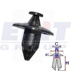 Дюбель Кришки [01-] (к-т:10 шт) rozm:A= 19,5mm/B= 7,9mm/C= 6,8mm/d= 3,3mm/H= 14,5mm ELIT R B16782 (фото 1)