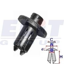 Дюбель бампера (к-т:10 шт) размер:A = 17,9mm/B = 8,9mm/C = 6,7mm/d = 3,1mm/H = 14,6mm ELIT R B19416