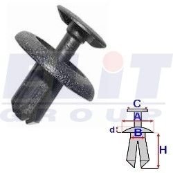 Дюбель Кришки (к-т:10 шт) размер:A = 20mm/B = 7,1mm/C = 12,6mm/d = 2,9mm/H = 11,8mm ELIT R B22063