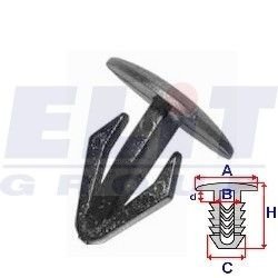 Кліпса обивки дв. (к-т:10 шт) размер:A = 17,9mm/B = 2,6mm/C = 12mm/H = 19,4mm ELIT R B22077 (фото 1)