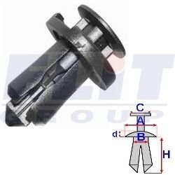 Дюбель подКрилков (к-т:10 шт) размер:A = 17,9mm/B = 9,6mm/C = 13,5mm/d = 2,3mm/H = 19,2mm ELIT R B22089