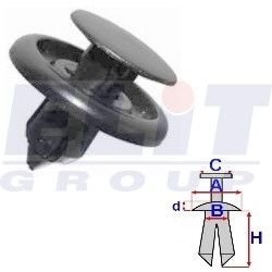 Дюбель подКрилков (к-т:10 шт) размер:A= 20,1mm/B= 6,9mm/C= 13,9mm/d= 2,6mm/H= 12,3mm ELIT R B22090