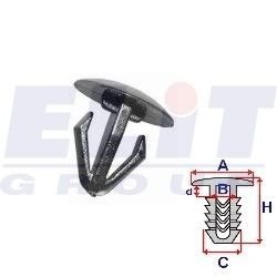 Кліпса обивки дв. (к-т:10 шт) размер:A = 18,2mm/B = 2,3mm/C = 13,1mm/H = 18,6mm ELIT R B22093