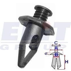 Дюбель бампера [90-93] (к-т:10 шт)размер:A= 20,9mm/B= 10mm/C= 10,3mm/d= 2,7mm/H= 23,8mm ELIT R B22116
