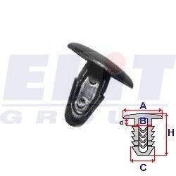 Кліпса ущільнювача (к-т:10 шт) размер:A = 14mm/B = 5,4mm/C = 6,3mm/d = 3,6mm/H = 12,8mm ELIT R B22124