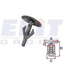 Кліпса воздухозаборника (к-т:10 шт) размер:A = 137mm/B = 1,9mm/C = 8,3mm/H = 17,3mm ELIT R B22143