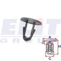 Кліпса ущільнювача (к-т:10 шт) размер:A= 12,9mm/B= 5mm/C= 7,1mm/d= 3,7mm/H= 12,4mm ELIT R B22146