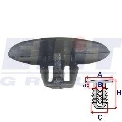 Кліпса в мотор.отсеке (к-т:10 шт)rozm:A= 25,7mm/B= 8mm/C= 9,8mm/d= 3,3mm/H= 9,4mm ELIT R B23184