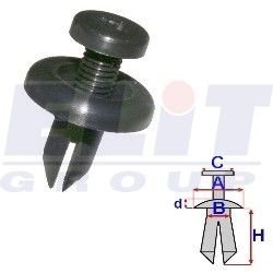 Дюбель Кришки (к-т:10 шт) размер:A = 16,8mm/B = 6,6mm/C = 9,8mm/d = 3,2mm/H = 13,7mm ELIT R B25325