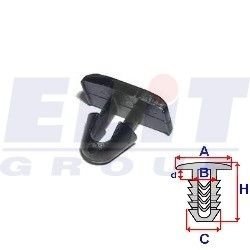 Кліпса ущільнювача (к-т:10 шт) размер:A= 12,8mm/B= 5,1mm/C= 7,3mm/d= 3,7mm/H= 11,3mm ELIT R B25364