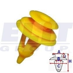 Кліпса обивки дв. (к-т:10 шт) размер:A = 12,8mm/B = 8,9mm/C = 18mm/d = 3mm/H = 23,6mm ELIT R B25624