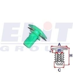 Кліпса ущільнювача (к-т:10 шт) размер:A= 14,4mm/B= 4,2mm/C= 7,9mm/d= 1,7mm/H= 11,3mm ELIT R B25628