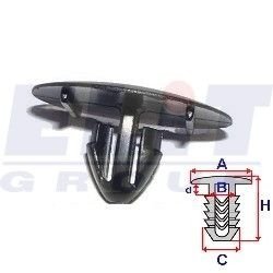 Кліпса в мотор.отсеке (к-т:10шт)размер:A= 25mm/B= 2mm/C= 8,8mm/d= 2,6mm/H= 14,4mm ELIT R B25665