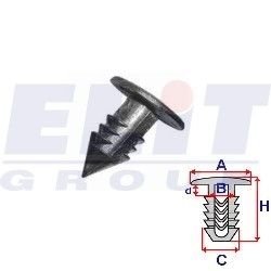 Кліпса ущільнювача (к-т:25 шт) размер:A = 11,6mm/B = 4,6mm/C = 6,7mm/d = 3,7mm/H = 13,9mm ELIT R C10000