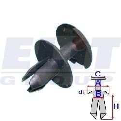 Дюбель бампера (к-т:10 шт) размер:A= 15,9mm/B= 5,8mm/C= 14,9mm/d= 1,2mm ELIT R C10008