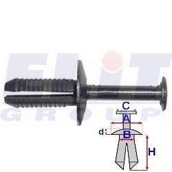 Дюбель бампера (к-т:10 шт) размер:A = 15mm/B = 5,8mm/C = 8mm/d = 4,1mm/H = 20mm ELIT R C10009