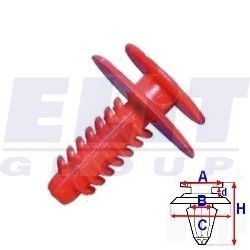 Кліпса обивки дв. (к-т:25 шт) размер:A= 13,7mm/B= 5,1mm/C= 17,8mm/d= 3,1mm/H= 20,4mm ELIT R C10011