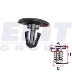 Кліпса ущільнювача (к-т:10 шт) размер:A = 12,3mm/B = 4,2mm/C = 5,5mm/H = 12mm ELIT R C10020