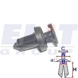 Дюбель Кришки (к-т:10 шт) размер:A= 11,8mm/B= 6,1mm/C= 10mm/d= 2,7mm/H= 13,1mm ELIT R C10045