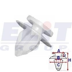 Кліпса внутр.накладок на поріг/молдінг (к-т:10 шт) размер:A = 12,8mm/B = 8,1mm/C = 17,8mm/d = 1,9mm/ ELIT R C10076