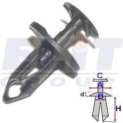 Дюбель Кришки (к-т:10 шт) размер:A= 19,8mm/B= 7,2mm/C= 14,6mm/d= 2,7mm/H= 21,4mm ELIT R C10129