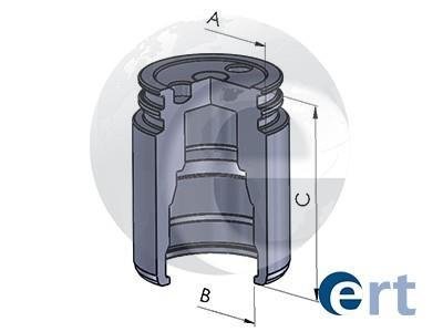 Поршень гальмівного супорту заднього RENAULT Megane II 03-09, Laguna 07-15; FORD Focus III 11-18, Focus II 04-11; NISSAN Primera P12 02-08; CITROEN C5 08-19; MAZDA 3 BL 09-13, 3 BK 03-09; OPEL Vectra C 02-08, Vectra B 95-02; VOLVO S40 04-12, V50 07-1 ERT 150763-C