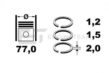 Комплект кілець на поршень ET ENGINETEAM R1009650