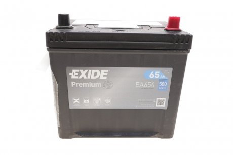 Аккумулятор 65Ah-12v PREMIUM(230х173х222),R,EN580,Азия (тип крепления Korean B1) EXIDE EA654