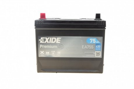 АКБ 6СТ-75 L+ (пт630) (необслуг) Asia Premium EXIDE EA755 (фото 1)