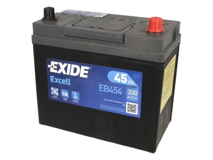 Аккумулятор 45Ah-12v EXCELL(234х127х220),R,EN330 Азия EXIDE EB454 (фото 1)