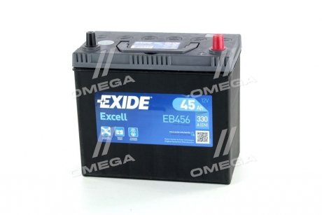 Аккумулятор 45Ah-12v EXCELL(234х127х220),R,EN300 Азия тонк.клеммы EXIDE EB456