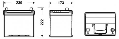 Аккумулятор 60Ah-12v EXCELL(230х172х220),R,EN480 Азия EXIDE EB604 (фото 1)