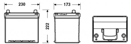 Аккумулятор 60Ah-12v EXCELL(230х172х220),L,EN480 Азия EXIDE EB605 (фото 1)