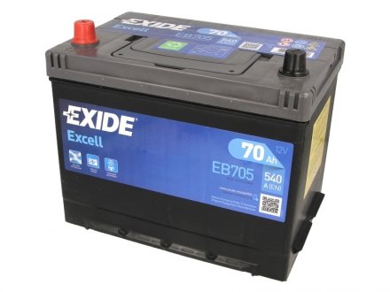 Аккумулятор 70Ah-12v EXCELL(266х172х223),L,EN540 Азия EXIDE EB705