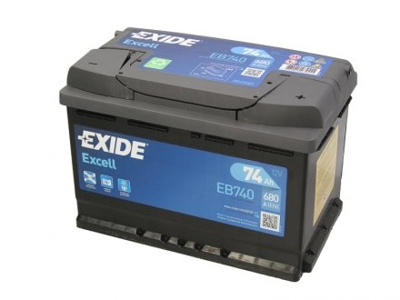 Акумулятор Excell - 74Ah| EN 680 | 278x175x190 (ДхШхВ) EXIDE EB740 (фото 1)