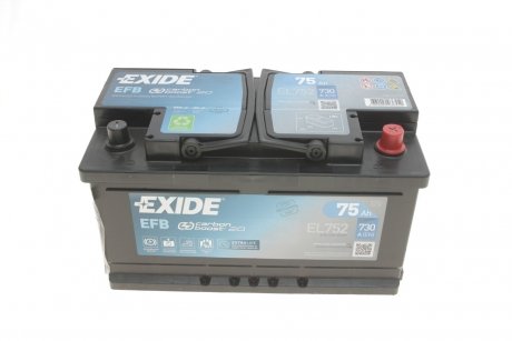 Акумулятор EFB - 75Ah| EN 730 | 315x175x175 (ДхШхВ) EXIDE EL752