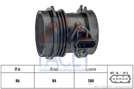 Расходомер воздуха (5 конт.) MB C,E-class (W203/W211) 2.6-3.7 96-12 (10.1064) FACET 101064 (фото 1)