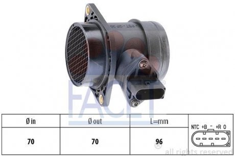 Расходомер воздуха (5 конт.) VW T5/Golf IV 1.6-4.2 95-15 (10.1221) FACET 101221 (фото 1)